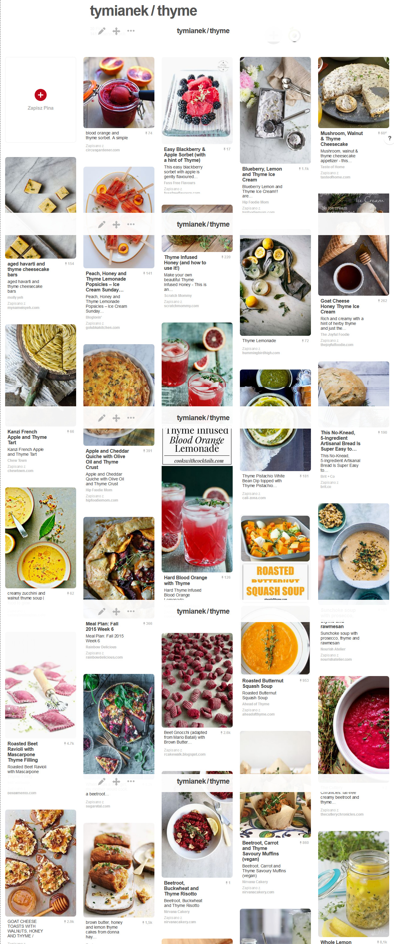 Dziesiątki pomysłów na dania słodkie i słone z wykorzystaniem tymianku i innych składników znajdziesz na moim Pintereście