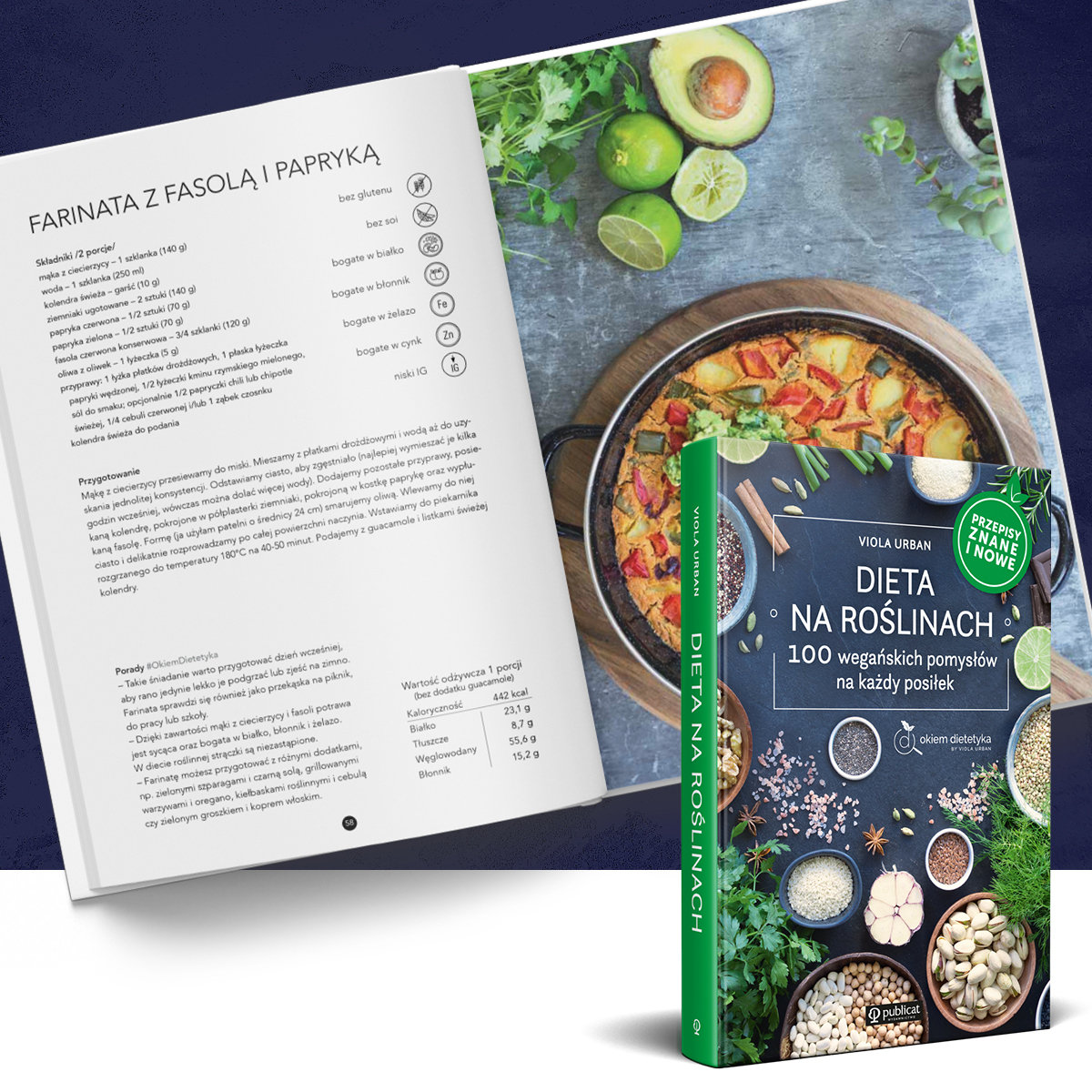 Książka „Dieta na roślinach. 100 wegańskich pomysłów na każdy posiłek. Przepisy znane i nowe”